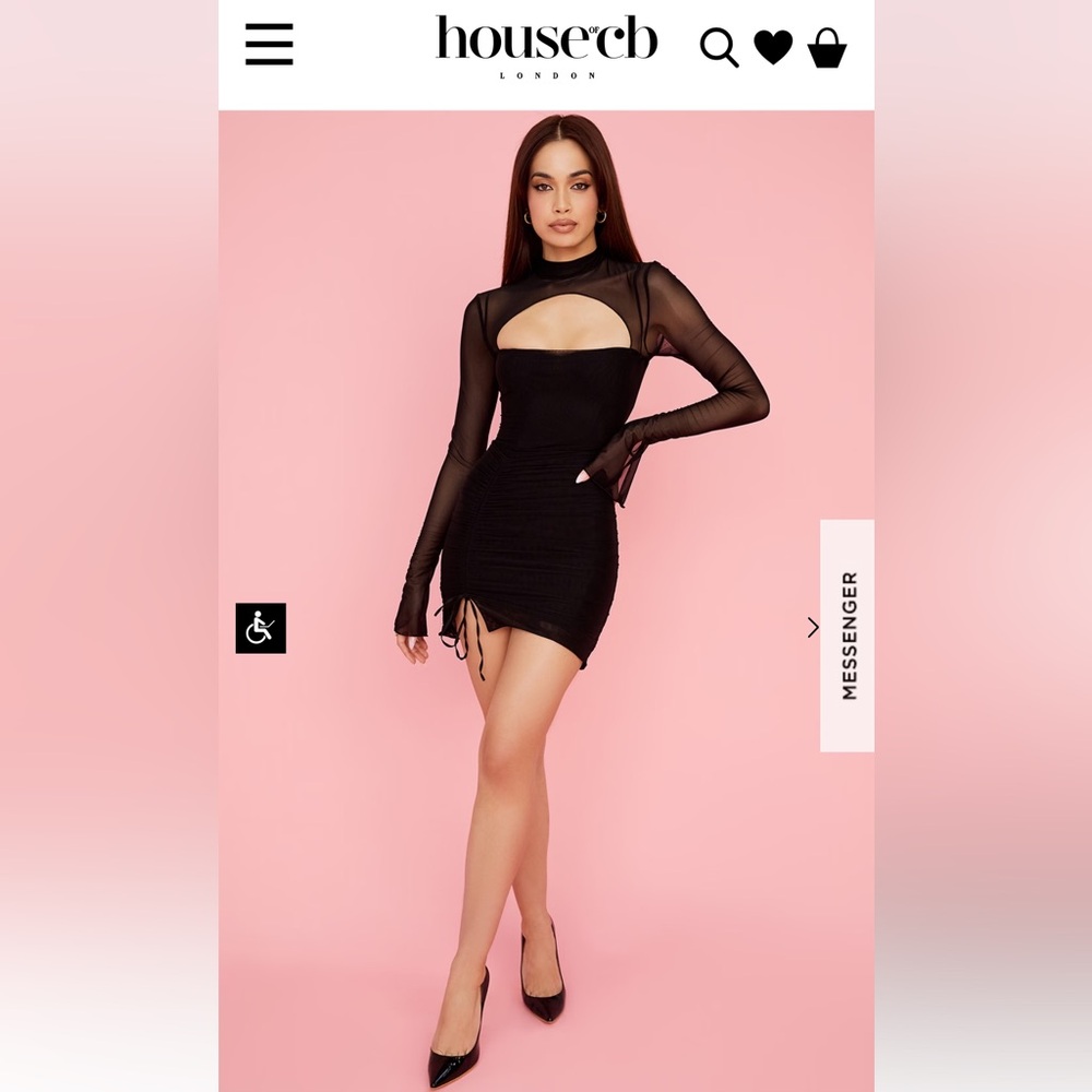 House of CB Cecilia Black mesh cutout mini dress